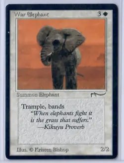 MTG War Elephant Arabian Nights Magic the Gathering EX - Image 1