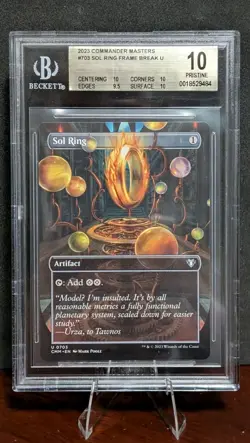 2023 Commander Masters #703 Sol Ring Frame Break U, Pristine 10 Beckett - Image 1