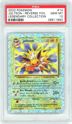 PSA 10 Jolteon Reverse Holo 14/110 Legendary Collect. Pokemon 2002 - Image 1