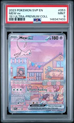 POKEMON MEW ex 2023 SV BLACK STAR PROMO 151 ULTRA-PREMIUM COLL #053 PSA 9 - Image 1