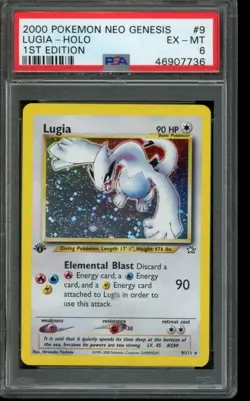 PSA 6 EX-MT Pokemon Lugia Neo Genesis Holo 1st Edition 9/111 - Image 1