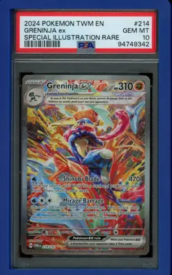 PSA 10 GEM MINT Pokemon Greninja ex Twilight Masquerade Alternate Art 214/167 - Image 1