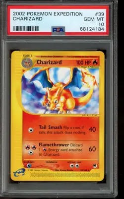 PSA 10 GEM MINT Pokemon Charizard Expedition #39 2002 - Image 1