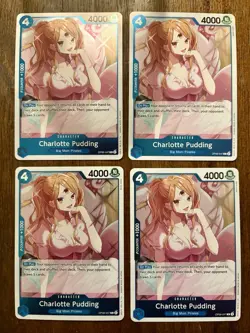 4x Charlotte Pudding OP06-047 (Full Playset) Wings of the Captain English NM - Image 1