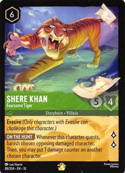 Shere Khan Fearsome Tiger 88/204 Whispers in the Well Disney Lorcana - Image 1