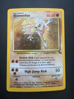 Pokemon Card – Hitmonlee Holo – 7/62 – Fossil – 1999 - Image 1