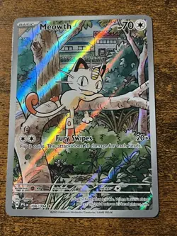 Meowth 106/094 Mega Evolutions Phantasmal Flames Holo Pokemon Card - Image 1