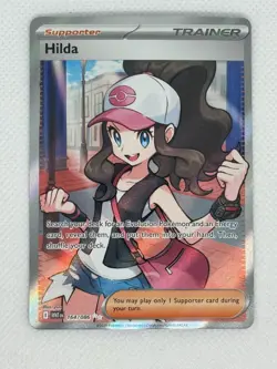 Pokemon TCG Hilda Full Art Ultra Rare White Flare Holo Card 164/086 - Image 1