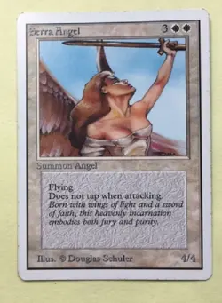 Magic the Gathering Serra Angel Unlimited, Uncommon, LP - Image 1