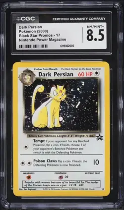 Nintendo Pokemon TCG Dark Persian 17/53 Wotc Promo Holo CGC 8.5 Nintendo Power - Image 1