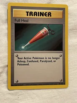 Full Heal~#82/102~Base Set~Trainer Pokemon~Never Played/Pack Fresh~shadowless - Image 1