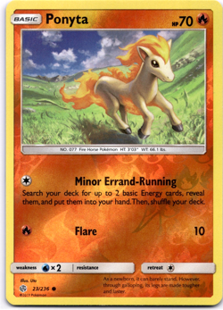 Pokemon TCG Ponyta 23/236 Cosmic Eclipse Reverse Holo Rare Lightly Played - Image 1