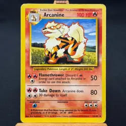 Arcanine - 23/102 - Base Set - Unlimited - Uncommon - Pokemon - WOTC - Damaged - Image 1