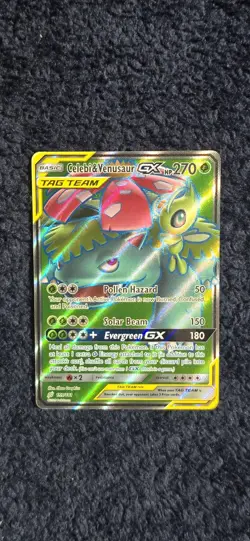Pokemon TCG Celebi & Venusaur GX full art TAG TEAM (159/181) SM Team Up ultra r… - Image 1