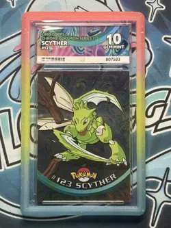 Scyther #123 2000 Topps Chrome Mint Pokemon TV ACE 10 - Image 1
