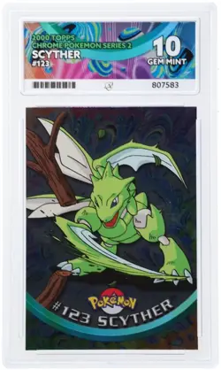 Scyther #123 2000 Topps Chrome Mint Pokemon TV ACE 10 - Image 3