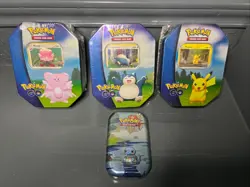 Sword & Shield Pokemon Go Tin Set (3) & Kanto Friends Mini Tin - Image 1