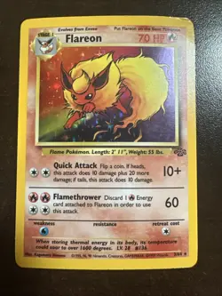 Flareon 3/64 Holo Rare Pokemon TCG Jungle DMG - Image 1
