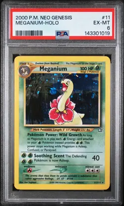 2000 POKEMON NEO GENESIS #11 MEGANIUM-HOLO PSA 6 - Image 1