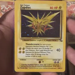 Pokemon TCG Zapdos Fossil 15/62 Unlimited Cosmos Holo Rare LP - Image 1