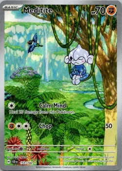 Pokemon TCG Meditite 153/142 Sv07: Stellar Crown Holo NM (SKU 1-2) - Image 1