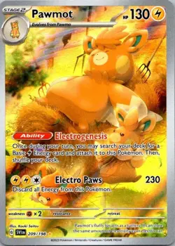 Pokemon TCG Pawmot 209/198 SV01: Scarlet & Violet Base Set Holo NM (SKU 1-2) - Image 1