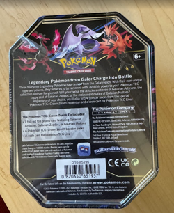 BRAND NEW SEALED Pokemon TCG Galarian Zapdos Crown Zenith Tin - Image 3