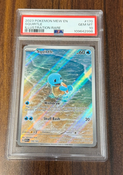 Pokemon TCG Squirtle 170/165 Scarlet & Violet 151 Illustration Rare Card PSA 10 - Image 1