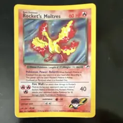 Pokemon Rocket's Moltres 012/132 Gym Heroes Holo Rare English HP60 Card - Image 1