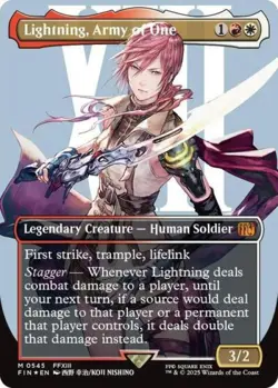 MTG English Lightning, Army of One (Borderless) (Surge Foil) (0545) NM Foil - Image 1