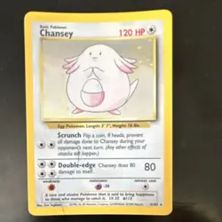 Pokemon Chansey 003/102 Base Set Holo Rare English HP120 1999 Double-edge Card - Image 1