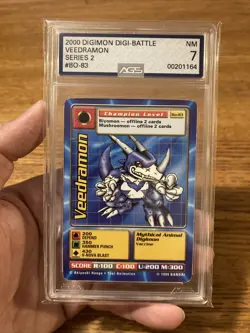 Digimon Digi Battle Veedramon Bo-83 Series 2 Bandai Graded 7 AGS Grading NM Card - Image 1