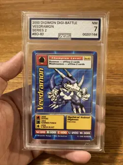 Digimon Digi Battle Veedramon Bo-83 Series 2 Bandai Graded 7 AGS Grading NM Card - Image 2