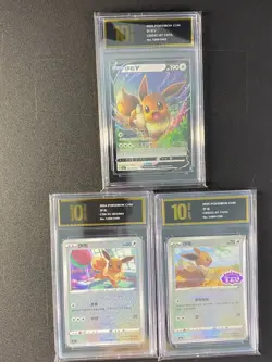 Pokemon Chinese cards Eevee CS6.1C-003 CBB2C-01 13 11/15 Grade 10 - Image 1