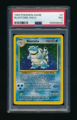 PSA 7 BLASTOISE HOLO 1999 POKEMON BASE SET UNLIMITED #2/102 *NEAR MINT CONDITION - Image 1