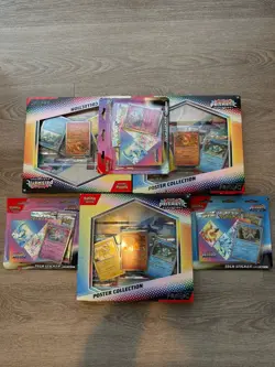 3X Pokemon TCG: S&V Prismatic Evolutions Poster Collections & Sticker pack NEW - Image 1