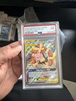 PSA 9 Mega Lopunny & Jigglypuff GX 226/236 Cosmic Eclipse Pokemon - Image 1