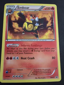 2011 POKEMON TCG EMBOAR BW21 BLACK & WHITE PROMO HOLO LP - Image 1