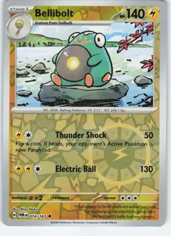 Bellibolt 074/167 Uncommon Reverse Holo SV06: Twilight Masquerade NM Pokemon - Image 1