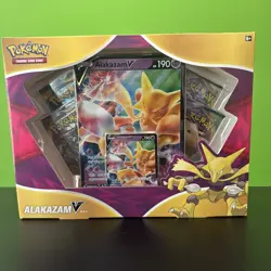 Pokemon TCG: Alakazam V Collection Box New SEALED 4 Booster Packs 820650807480 - Image 1