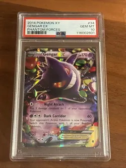 Gengar EX - 34/119 PSA 10 Phantom Forces Ultra Rare Pokemon - GEM MT - Image 1