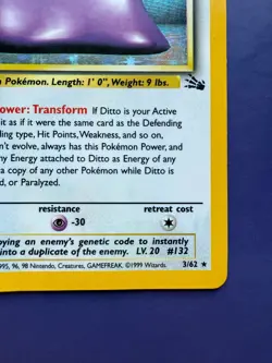 Ditto #3 Pokemon Fossil Holo - Image 4