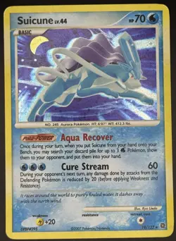 Pokemon TCG Suicune Secret Wonders Holo 19/132 MP - Image 1