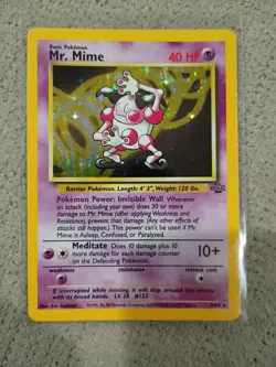 Near Mint Mr Mime Pokemon Jungle Holo 6/64 - Image 1