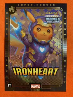 IronHeart (Pikachu) #E11 - Gold Holo - Heros & Villains Flash Edition Pokemon - Image 1