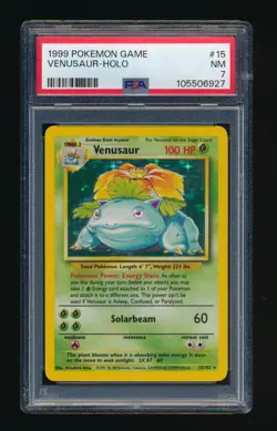 PSA 7 VENUSAUR HOLO 1999 POKEMON BASE SET UNLIMITED #15/102 (NEAR MINT CONDITION - Image 1