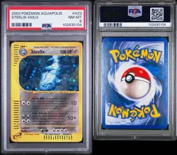 2003 Pokemon Steelix Aquapolis Holo Rare #H23 PSA 8 POP 190 - Image 3