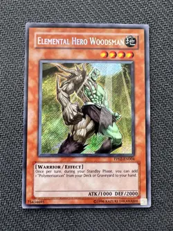 Yugioh Elemental Hero Woodsman Unlimited Edition Secret Rare PP02-EN004 LP - Image 1