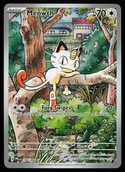 Meowth 106/094 Holo Illustration Rare Phantasmal Flames Pokemon Card - Image 1
