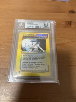 2002 Expedition Reverse Foil 145/165 Pokemon Nurse And Wooper Trainer Card *cute - Image 1